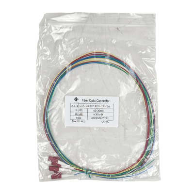 JF4L-4 Pack de 4 pigtails LC/UPC multimodo OM4 de 1.5 metros, fibra 50/125um con revestimiento de 0.9mm