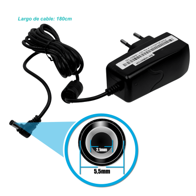 F9-05 Alimentador 9V corriente continua 0,5A 500mA 4,5W 100-240VCA Uso interior Pared Conector 5,5x2,1mm