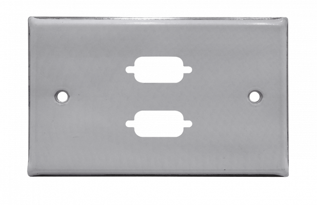 FP2MV LINKMADE Placa Frontal Metálica para 2 conectores VGA, necesita 2 módulos VGA-HH, dimensiones 70x114mm