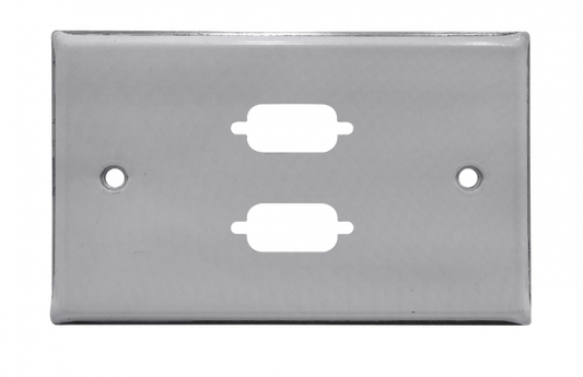 FP2MV LINKMADE Placa Frontal Metálica para 2 conectores VGA, necesita 2 módulos VGA-HH, dimensiones 70x114mm