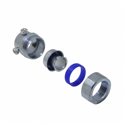 MEMT20 Adaptador metálico de unión de 20mm para conduit EMT a conduit flexible, rango de ajuste 11-21/14mm
