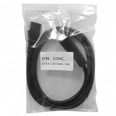 CDMC C13-Hembra-10A C20-Macho-16A Cable de Alimentación 1,5-1,8mt Negro