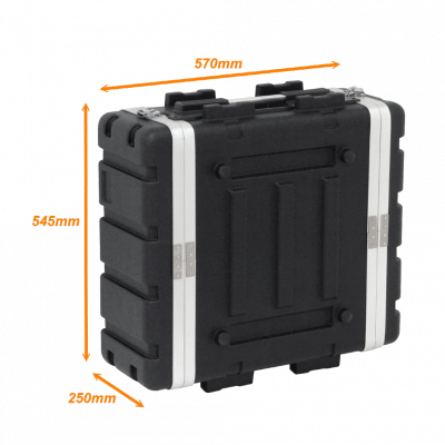 RK04X 4U/25cm Fondo-42cm Rack Portatil Plastico 2-tapas para Exterior Negro