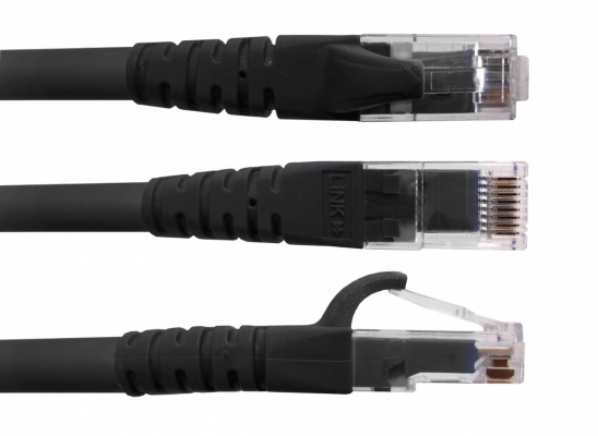 CP6N-200L LINKMADE 20 metros Parche de Red CAT6 Negro LSZH Cable con Conectores Moldeados