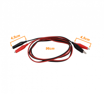 PINZAS-2 Juego de 2 unidades de Cable con Pinzas Rojo y Negro de 96cm de longitud