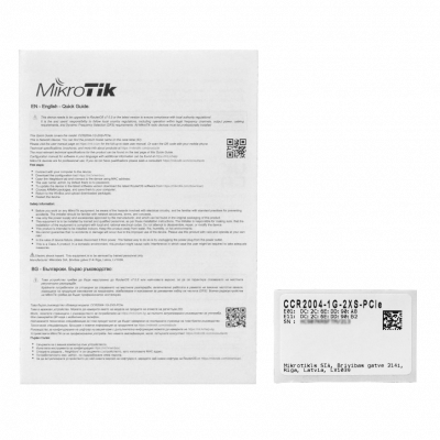 CCR2004-1G-2XS-PCIE MIKROTIK Placa PCIe-x8 2-SFP28 1-Puerto-Gestión Tarjeta de Red/CCR para Servidor L6