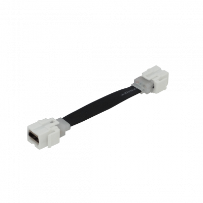 KHFL Cable adaptador HDMI plano hembra a hembra de 15cm para keystone, color blanco