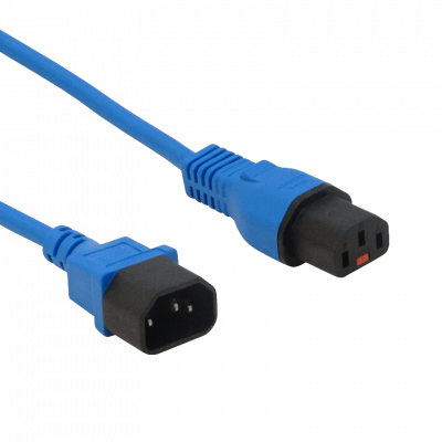 ACMC Cable de alimentación azul macho-hembra C13 a C14, 1.8 metros, 7A, conductores 3x0.82mm², 180cm