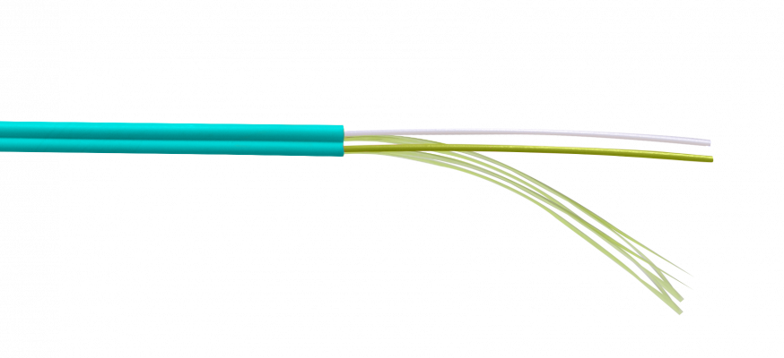 CF3Z2 Latiguillo de fibra óptica dúplex multimodo OM3 50/125 µm, configuración Zipcord de 3,0 mm, cubierta LSZH, longitud de 1 metro.