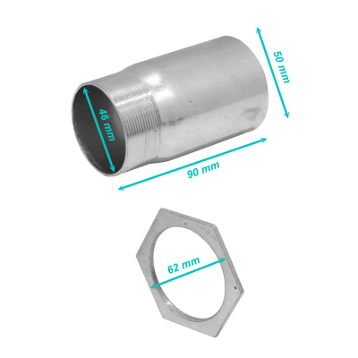 EMT50-SA 50mm Derivación con Rosca para Tubo Conduit Rígido Metálico Longitud-9cm