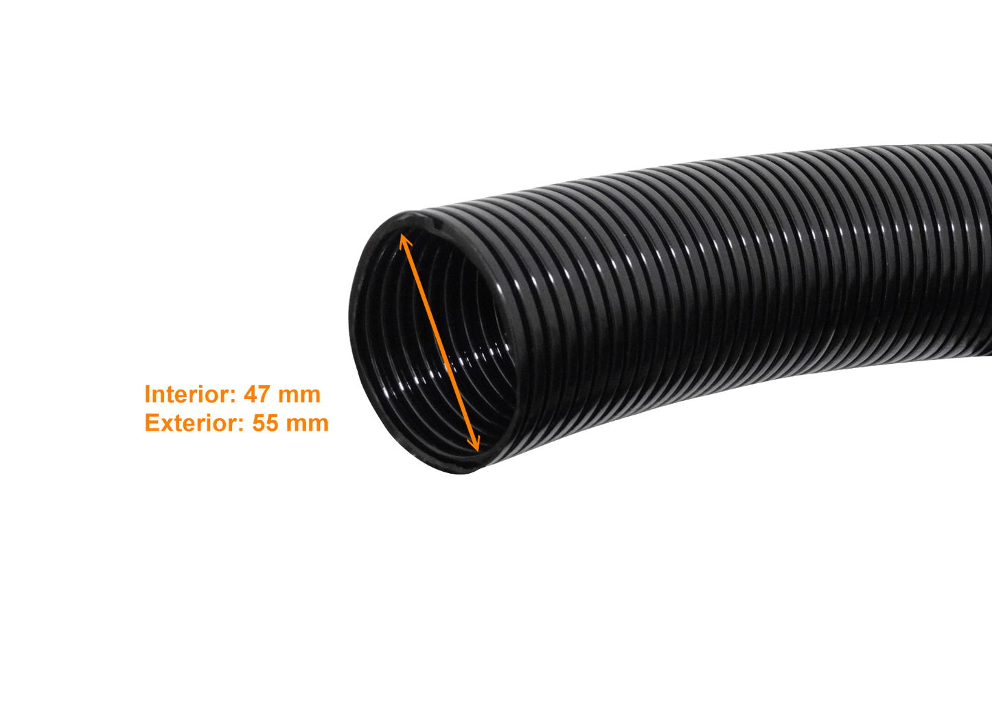 FLEP55 55mm Rollo-25mts Conduit Flexible Plastico Corrugado Negro PA