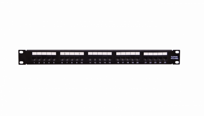 PP325 CAT3 25-RJ11 6P4C Patch Panel 1U Telefonia
