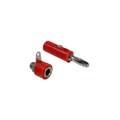 BANANA-R Conector Rojo Clavija Banana 4mm Macho y Hembra J072