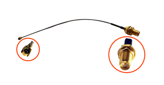 RH1LM-20CM Cable Coaxial Negro 20cm U.FL(IPX/IPEX) a RPSMA-Hembra CA100