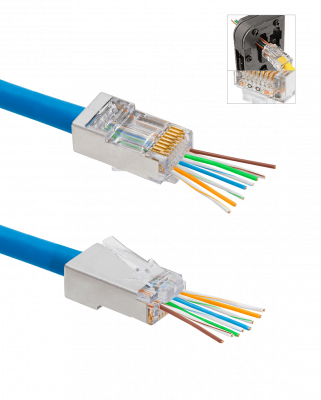 RJSEZ XINTYLINK EZ-RJ45 CAT5E STP FTP Paquete de 50 Conectores Pasantes con Apertura-1mm