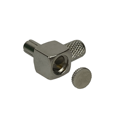 8M2J TS9-Macho en ángulo recto LMR195 Conector engarzable para RG58 RG142