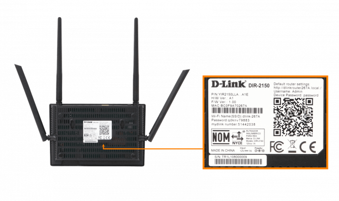 DIR-2150. Enrutador inalámbrico D-LINK AC2100 de doble banda con 1733 Mbps en 5 GHz, 300 Mbps en 2.4 GHz, 4 antenas fijas, 4 puertos LAN Gigabit y 1 puerto WAN.