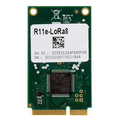 R11E-LR8 MIKROTIK 863-870MHz LoRaWAN LBT Semtech-SX1301 1-u.FL 20dBm Tarjeta miniPCIe