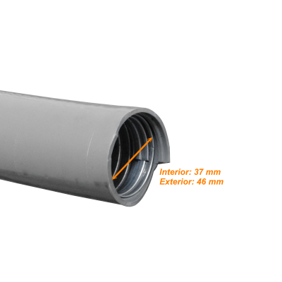 FLEXU-50 50mm Bobina-20mts Tubería Metálica Recubierta-PVC Semi-Flexible 2-Pulgadas