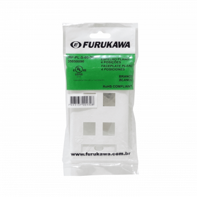 FP4WF FURUKAWA Placa Frontal para 4 Conectores Keystone Blanca Superficie Lisa 4 Puertos 70x114mm 35050090