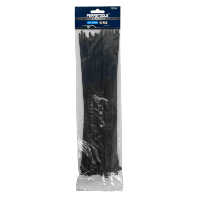 CV-43N Paquete de 50 bridas plásticas de nailon negro 300x4,8mm dimensión 4.8x300mm