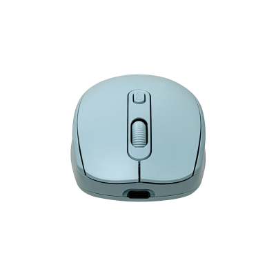 MOUSE-24 Raton Inalambrico Celeste 2,4GHz USB con Bateria Interna Recargable y Cable incluido