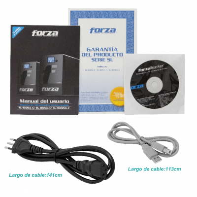 SL-1022UL-C FORZA 104WH 2x7AH 1000VA 600W 4-Toma-Corriente-Chile AVR USB 2-RJ UPS