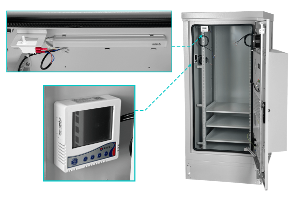 RK32-6AE Armario Exterior 32U Aire30KWh 1660x750mm IP55 Estante con Cerradura Profundidad-45cm