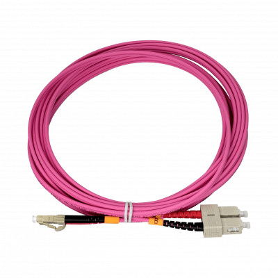 JF4LC5 Cable de Fibra Óptica Dúplex Multimodo OM4 MM LC-SC de 5 metros LSZH 3.0mm 50/125µm