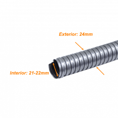FLEXE25 Solo-Metal 25mm Bobina-40mt Tubería Flexible Diámetros ext/int 24/22mm