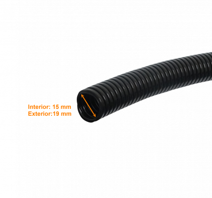 FLEP19 19mm Bobina-100mts 15mm-in Tubería Flexible Plástica Corrugada Negra PA