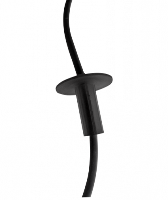 PASAMURO-N Pasamuros plástico negro de 26mm de largo con diámetro interior 7,6/10mm para pasar cables a través de pared