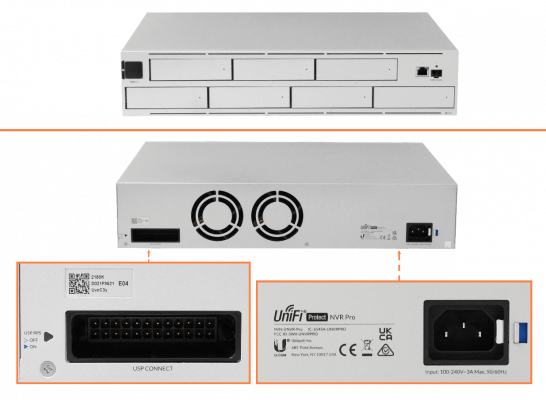 UNVR-PRO UBIQUITI NVR 7xHD-RAID 1-1000 1-SFP+10G 2U-Rack opc-redundante/USP-RPS