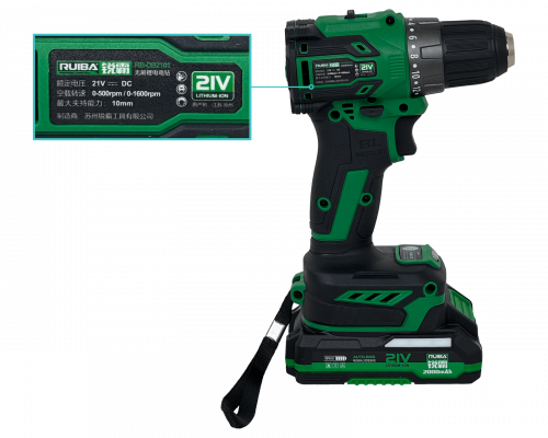 TALA-101 Taladro Percutor Inalámbrico RUI 0,8-10mm + 2 Baterías de Litio 21V 2Ah RB-DB2101