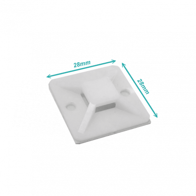 HC-103 Cantidad 100-unidades Base adhesiva dimensiones 3x3cm Soporte para asegurar cordones hasta diámetro 7mm