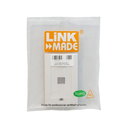 FP1HL LINKMADE Blanco Placa de Pared Horizontal para 1 Conector Keystone 70x114mm