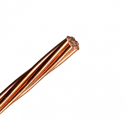 CDE-2 Conductor Eléctrico Desnudo Calibre 2AWG 33,6mm² Cableado Flexible 7 Hilos 124 Amperios por Metro Norma ASTM B8