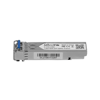 S-31DLC20DI MIKROTIK Transceptor Óptico 2-LC 20Km Monomodo 1310nm SFP 1,25Gbps Gigabit Pieza 1.25g
