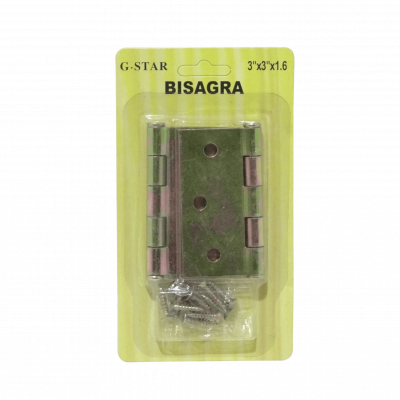 BISA-30 2 Bisagras 3x3 pulgadas x1,6 3 Tornillos incluidos 12 Tornillos 76x76mm