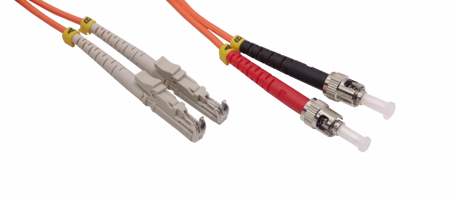 JFMET3 Latiguillo de Fibra Óptica Multimodo OM1 Dúplex 3 metros E2000/UPC a ST/UPC Núcleo 62.5/125µm