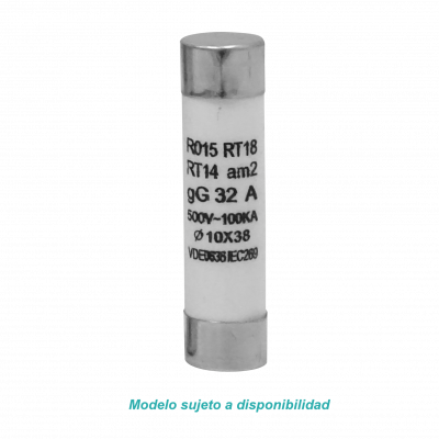 FUSE-32C 32A 10x38mm 500V 100KA Cartucho Fusible Tubular 36mm-Longitud 9,5mm-Ancho
