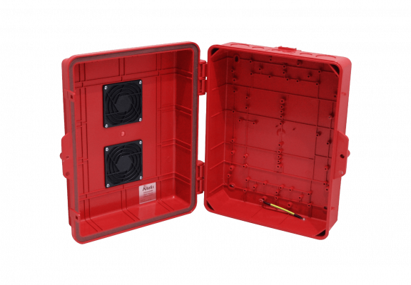 NP141105RV ALTELIX Con Ventilación Roja 355x280x127mm IP55 Gabinete para Exteriores NEMA3 PC+ABS
