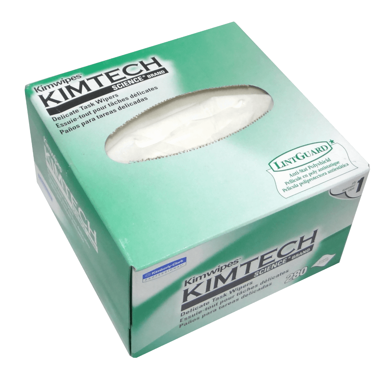 KIM KIMWIPES 11x21cm 280-Paños Anti-estáticos para Fibra Óptica Lintguard Limpiadores