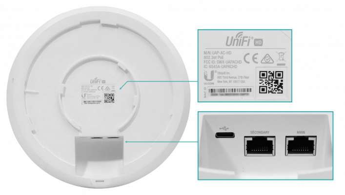 UAP-AC-HD UBIQUITI 1un 4x4 1733Mbps-5GHz 800Mbps-2,4GHz 4/3dBi incl-PoE48V/24W 2-1000