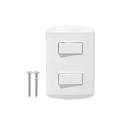 1200BN BTICINO Modus Interruptor-doble-10A Unipolar-915 con/Marco/Tapa Blanca Ensamblado