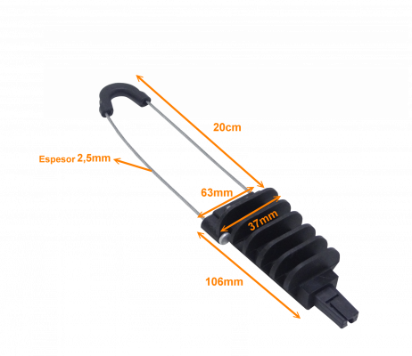 CLAMP-DROP Alambre-2,5mm 20cm Fijacion Plastica 106x63x37mm para Cable Fibra Drop