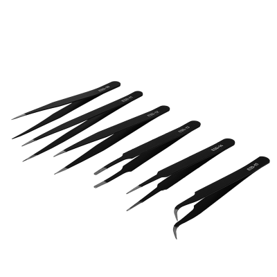 PZ-6 kit de Pinzas 6 disipadoras de acero inoxidable extremos no magnéticos
