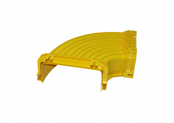 CCA-240-AP Codo Plano de 90º Amarillo PC+ABS LSZH Hembra de 240x100mm para req/CC240