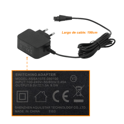 F9-1F Fuente de Alimentación Interior Conmutada 100-240VAC a 9VDC 1A Plug Microfit-2x2