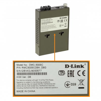 DMC-300SC D-LINK 100mbps Multimodo 2-SC 850nm 2km Transceptor Conversor Medio Multimodo